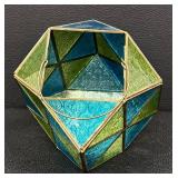 Vintage Geometric Glass Candle Holder