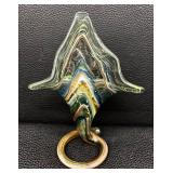 Vintage Murano Style Hand-Blown Art Glass Jack in Pulpit Style Multicolor Swirl Vase
