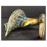 Vintage Murano Style Hand-Blown Art Glass Jack in Pulpit Style Multicolor Swirl Vase