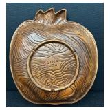 Vintage Mid Century Treasure Craft USA Fall Pumpkin Serving Bowl & Small Dish