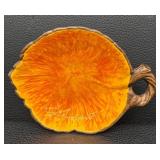 Vintage Mid Century Treasure Craft USA Fall Pumpkin Serving Bowl & Small Dish