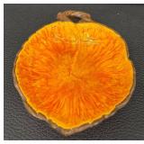 Vintage Mid Century Treasure Craft USA Fall Pumpkin Serving Bowl & Small Dish