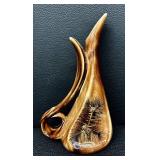 Vintage Mid Century Dakota Art Pottery Gladys Wax Vases Pinecone Pattern