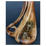 Vintage Mid Century Dakota Art Pottery Gladys Wax Vases Pinecone Pattern