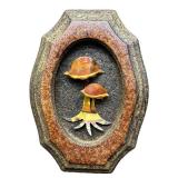 Vintage Owl Wall Sculpture - Rusty Metal Art with Mushroom Crest