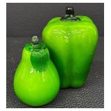 Glass Pepper & Tomato Set - Colorful Glass Veggies (Lot of 9)