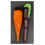 Glass Pepper & Tomato Set - Colorful Glass Veggies (Lot of 9)