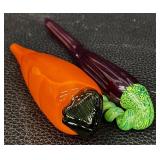 Glass Pepper & Tomato Set - Colorful Glass Veggies (Lot of 9)