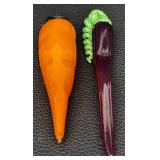 Glass Pepper & Tomato Set - Colorful Glass Veggies (Lot of 9)