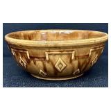 Vintage Monmouth Pottery Diamond Block Bowl - Brown Glaze