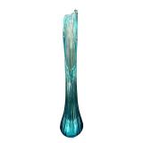 Vintage Mid Century Peacock Blue Glass Swung Vase