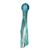Vintage Mid Century Peacock Blue Glass Swung Vase