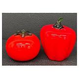 Glass Vegetables Display Set (Pepper & Tomato) (Lot of 7)