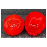 Glass Vegetables Display Set (Pepper & Tomato) (Lot of 7)