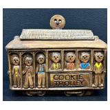 Treasure Craft Cookie Trolley - Vintage 1960s Ceramic Cookie Jar