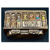 Treasure Craft Cookie Trolley - Vintage 1960s Ceramic Cookie Jar