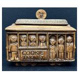 Treasure Craft Cookie Trolley - Vintage 1960s Ceramic Cookie Jar