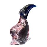 Vintage Alexandrite Art Glass Toucan Figurine
