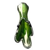 Vintage Mid Century Five Finger Green Glass Swung Vase