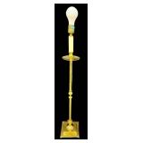 Brass Floor Lamp with Glass Globe Shade and Square Base