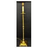 Brass Floor Lamp with Glass Globe Shade and Square Base