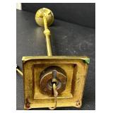 Brass Floor Lamp with Glass Globe Shade and Square Base