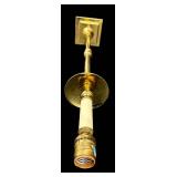 Brass Floor Lamp with Glass Globe Shade and Square Base