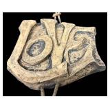 Abbey Press Love & Joy Wall Hanging Ceramic Sculpture 25in Tall Vintage 1970s