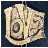 Abbey Press Love & Joy Wall Hanging Ceramic Sculpture 25in Tall Vintage 1970s