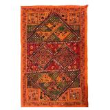 Eye Catching Vintage Textile Wall Hanging  - Vintage Patchwork Embroidery, 56 in x 37 in