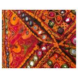 Eye Catching Vintage Textile Wall Hanging  - Vintage Patchwork Embroidery, 56 in x 37 in