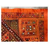 Eye Catching Vintage Textile Wall Hanging  - Vintage Patchwork Embroidery, 56 in x 37 in