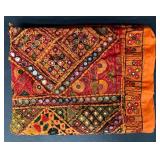 Eye Catching Vintage Textile Wall Hanging  - Vintage Patchwork Embroidery, 56 in x 37 in