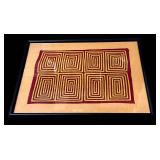 Framed Vintage Kuna Indian Mola Panel