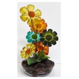 New Designs Inc. Original Design Glass Flower Sculpture