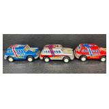 Set of 5 Vintage Tin Wind-Up Toys Robots and Space Missile Cars
