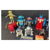 Collection of Assorted Vintage and Modern Robot Toys and Figures
