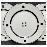 Swid Powell 'Tuxedo' Luncheon Plates Black/White - Rare - Lot of 3