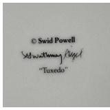 Swid Powell 'Tuxedo' Luncheon Plates Black/White - Rare - Lot of 3