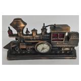 Vintage United Metal Goods Train Clock Sculpture - Model 703 w/ Lights