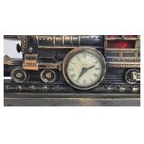 Vintage United Metal Goods Train Clock Sculpture - Model 703 w/ Lights