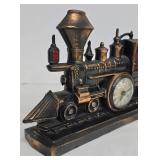Vintage United Metal Goods Train Clock Sculpture - Model 703 w/ Lights