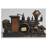 Vintage United Metal Goods Train Clock Sculpture - Model 703 w/ Lights