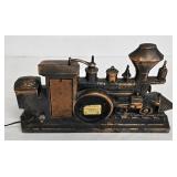 Vintage United Metal Goods Train Clock Sculpture - Model 703 w/ Lights