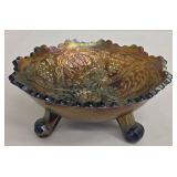 Vintage Fenton Iridescent Carnival Glass Berry and Holly Pattern