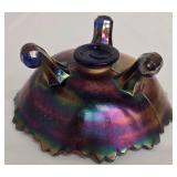 Vintage Fenton Iridescent Carnival Glass Berry and Holly Pattern