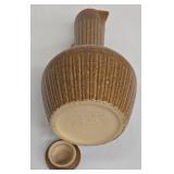Vintage Monmouth Western Pottery Caramel Colored Stoneware Carafe Pitcher with Lid