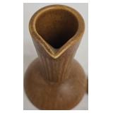 Vintage Monmouth Western Pottery Caramel Colored Stoneware Carafe Pitcher with Lid