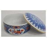 Tiffany & Co. Amari Blue and Red Lidded Porcelain Box