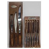 Vintage Town & Country Steak Knife Set with Wood Display Cases (10-Pc)